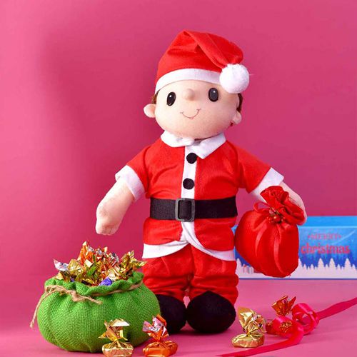 Jolly Santa Soft Toy  N  Chocolates Set