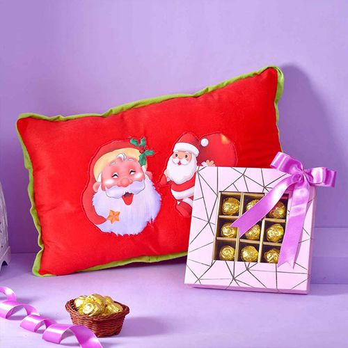 Festive Santa Pillow  N  Sweet Treats Set