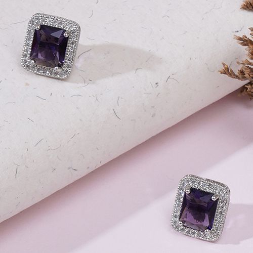 Sparkling Purple Stone Studs