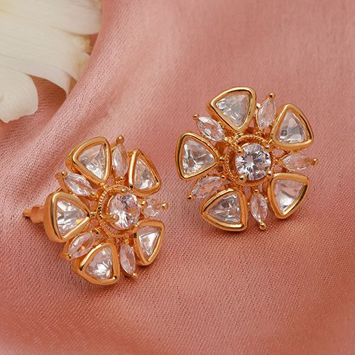 Elegant Kundan Round Earrings