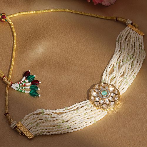 Timeless Pearl n Kundan Flower Choker