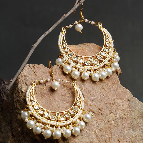 Ravishing Kundan   Pearl Earrings