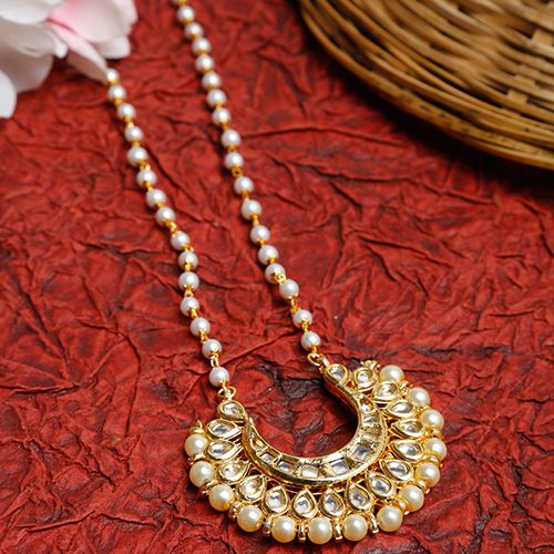 Designer Long Kundan Pearl Neckpiece