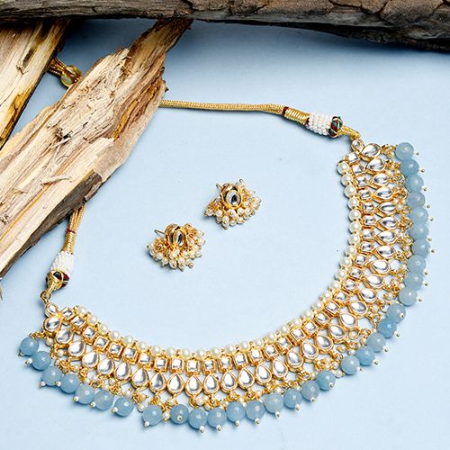 Kundan Charm Necklace   Earring Set