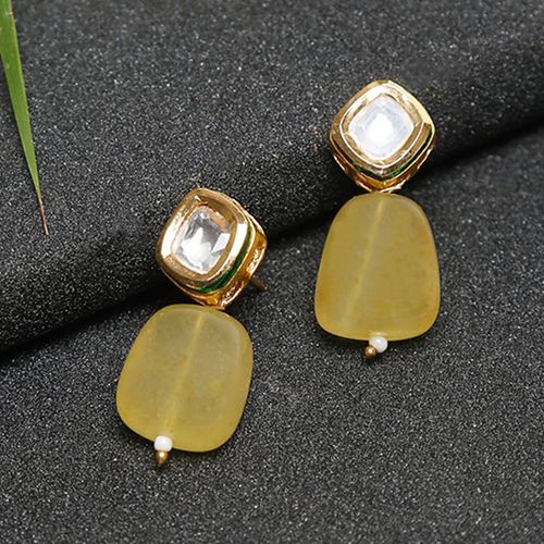 Radiant Yellow Kundan Earrings