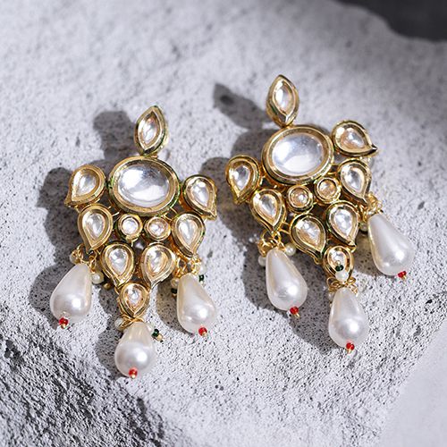 Timeless Kundan Stone Hoops