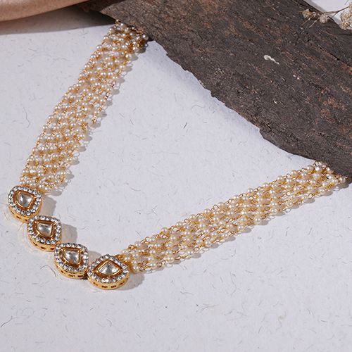 Regal Kundan   Pearl Necklace