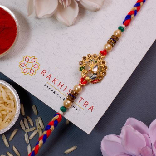 Amazing Kundan Peacock Rakhi