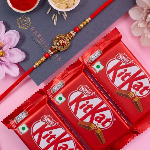 Divine OM Rakhi N Kitkat Delight