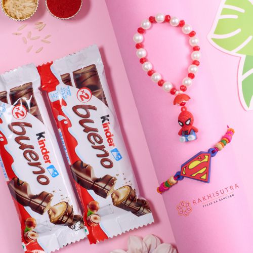 Fancy Superhero Kids Rakhi N Kinder Bueno Xombo