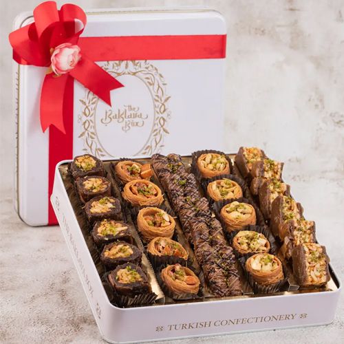 Tin Of Chocolate Baklavas  N  Kunafas for Rakhi